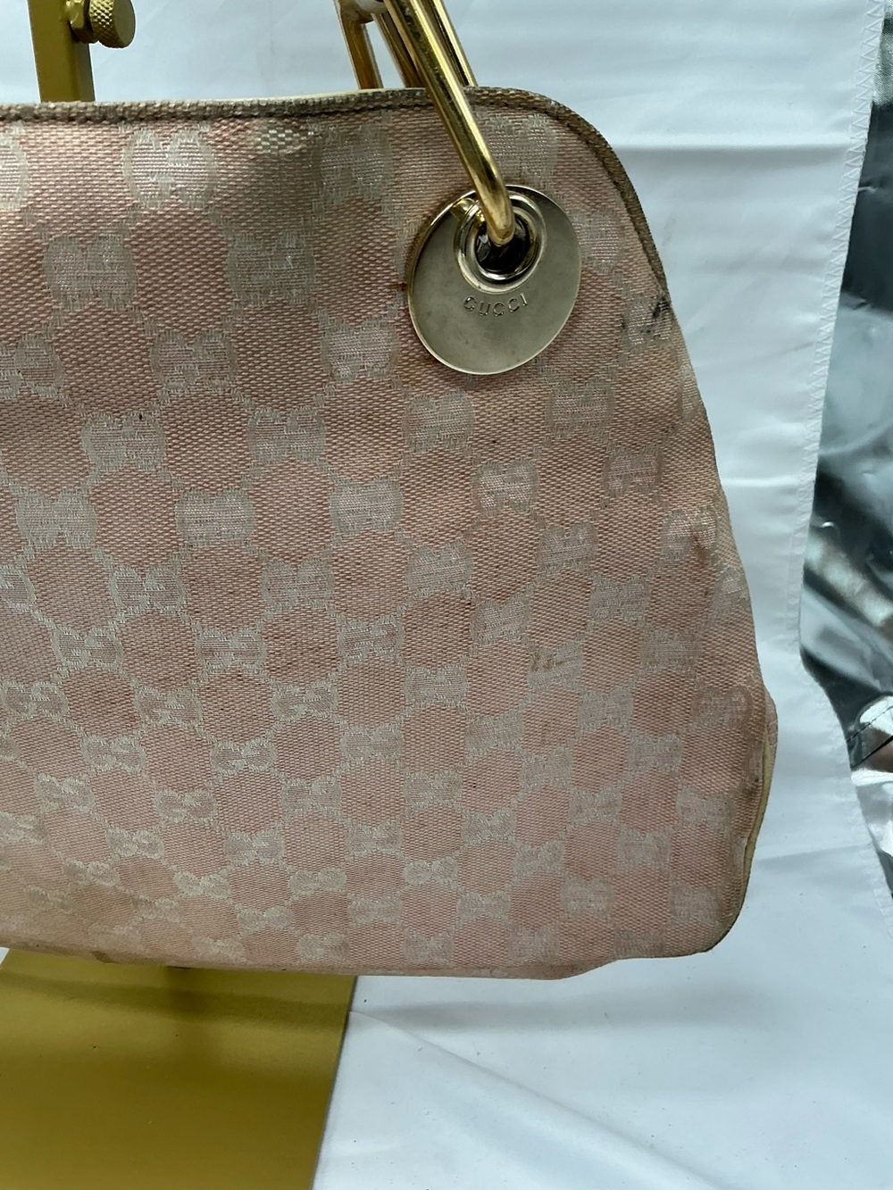 Gucci Pink GG Canvas Eclipse Shoulder Bag | Fair/Poor Condition - Picture 4 of 13